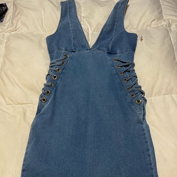 Jean body con dress - Picture 1 of 3